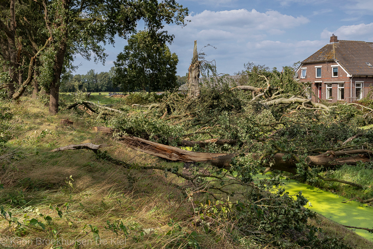 Onweer 24 augustus: mogelijk tornadospoor dwars door Drenthe
