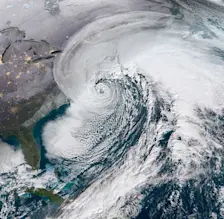 Een lagedrukgebied brengt het noordoosten van de VS begin januari 2018 een sneeuwstorm - NOAA