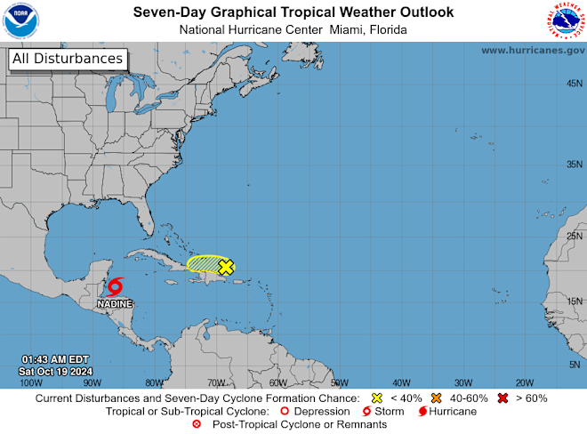 Nadine en de andere buiencluster in één blik - National Hurricane Center