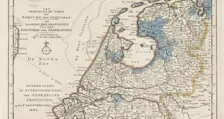 De kaart van de tijdens de storm van februari 1825 overstroomde gebieden - Evert Maaskamp