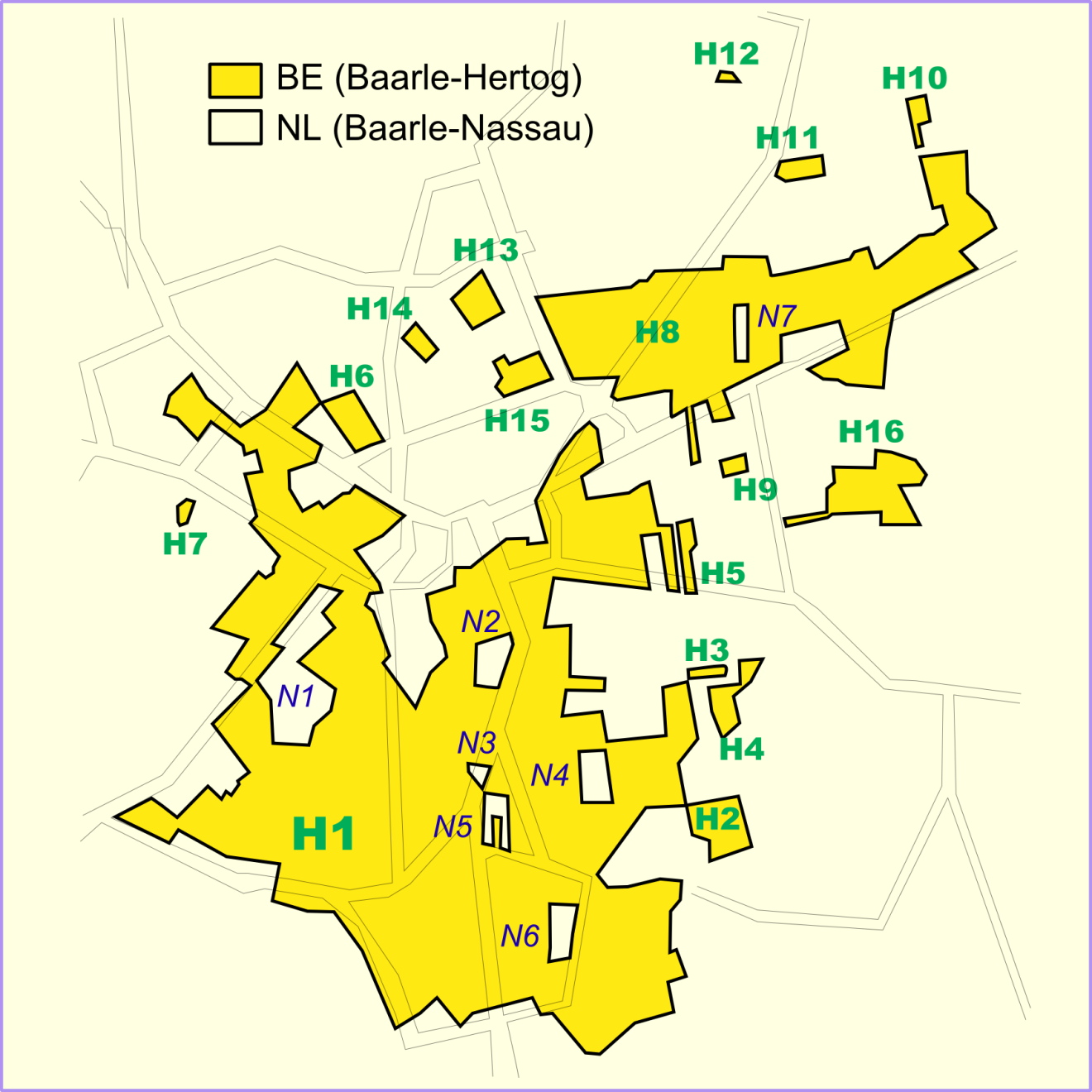 De complexe grens bij Baarle tussen Nederland en België - Wikipedia.