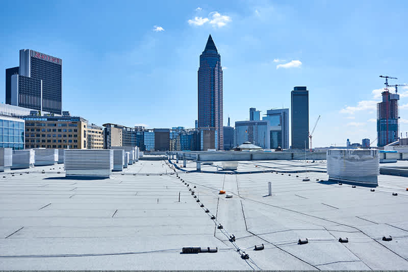 Punktentwässerung: Dach der Messe Frankfurt.