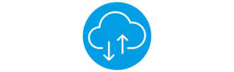 Icon zeigt Datentransfer in die Cloud
