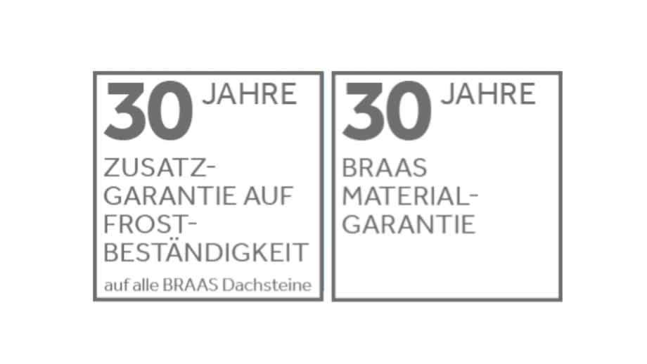 10 - 30 Jahre Dachsteine Braas Funktionsgarantie
