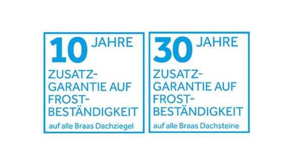 Garantie Frostschutz von Braas für 10-30 Jahre.