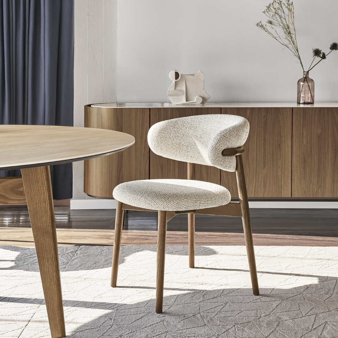 Oleandro chair and lake sideboard by Calligaris