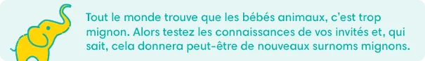 11. Jeux de baby shower avec des animaux