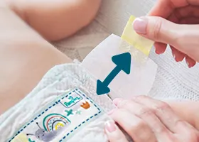 Flèche montrant les attaches douces et extensibles