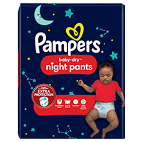 Pampers - Couches-culottes baby-dry night pants taille 6, 15kg+ (32 pièces), Delivery Near You