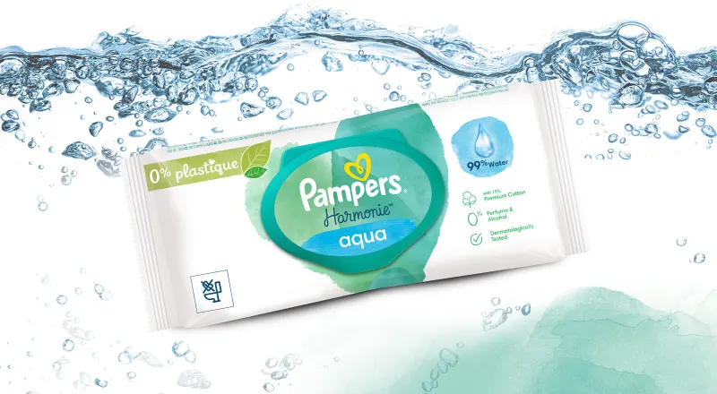 Pampers® Harmonie Aqua 0% plastique