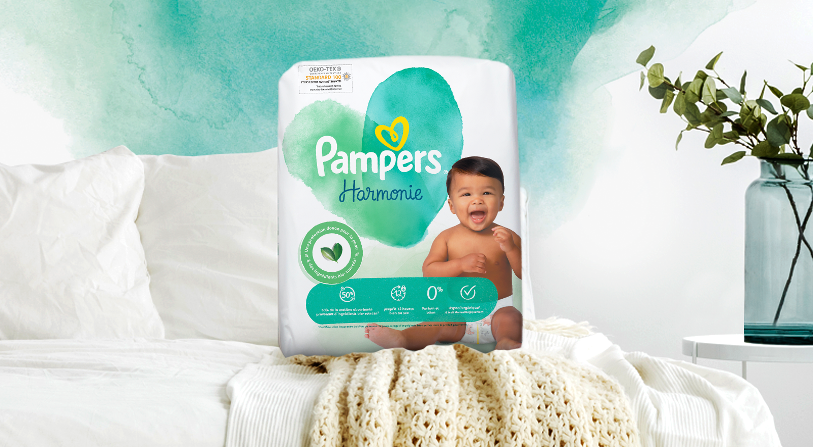 Mega Pack 104 Couches PAMPERS HARMONIE New Baby Taille 2 (4 à 8 KG