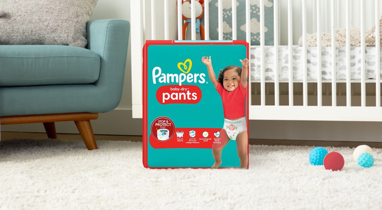 Couches-Culottes Baby-Dry Pants Taille 7 17kg+ PAMPERS : le paquet de 31  couches à Prix Carrefour