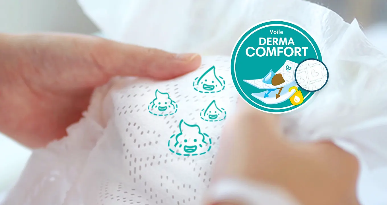 Couche Pampers Premium Protection avec le voile Derma Confort