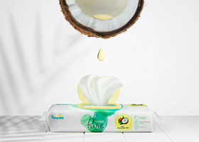 Lingettes pour bébé à l’huile de coco pour nettoyer et hydrater