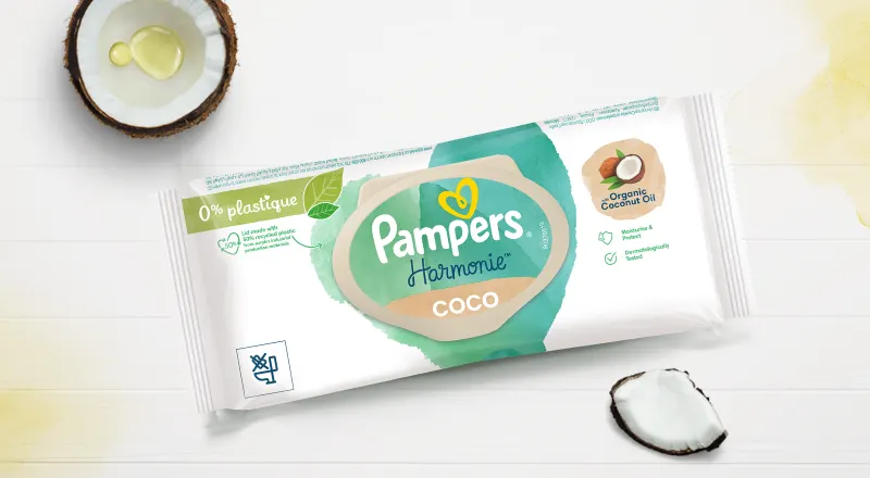 Pampers® Harmonie Coco 0% Plastique