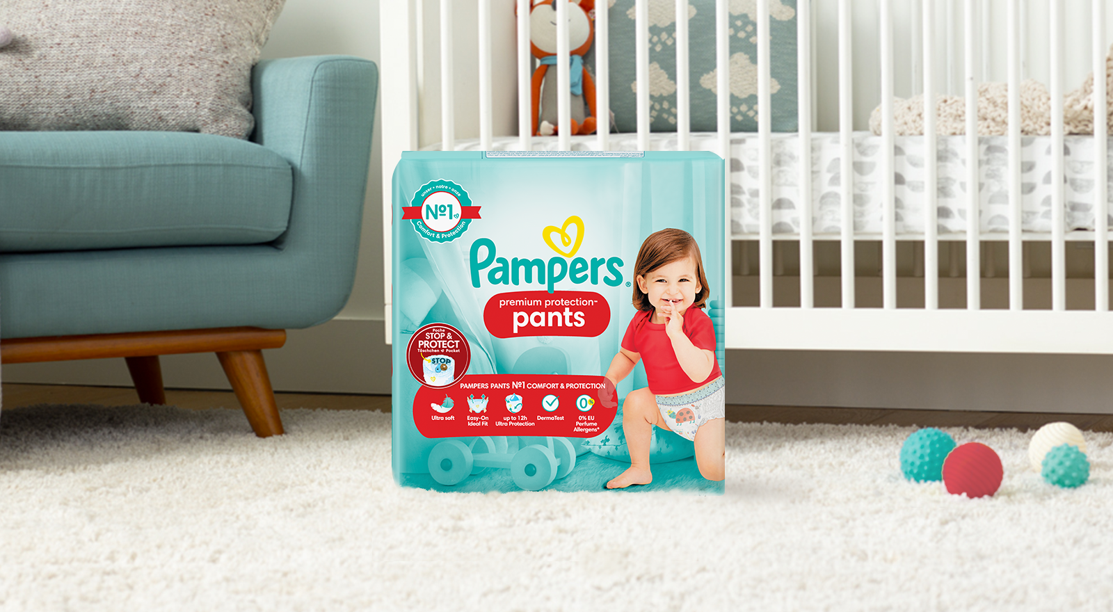 Couches-Culottes Premium Protection Taille 5 12Kg-17Kg PAMPERS