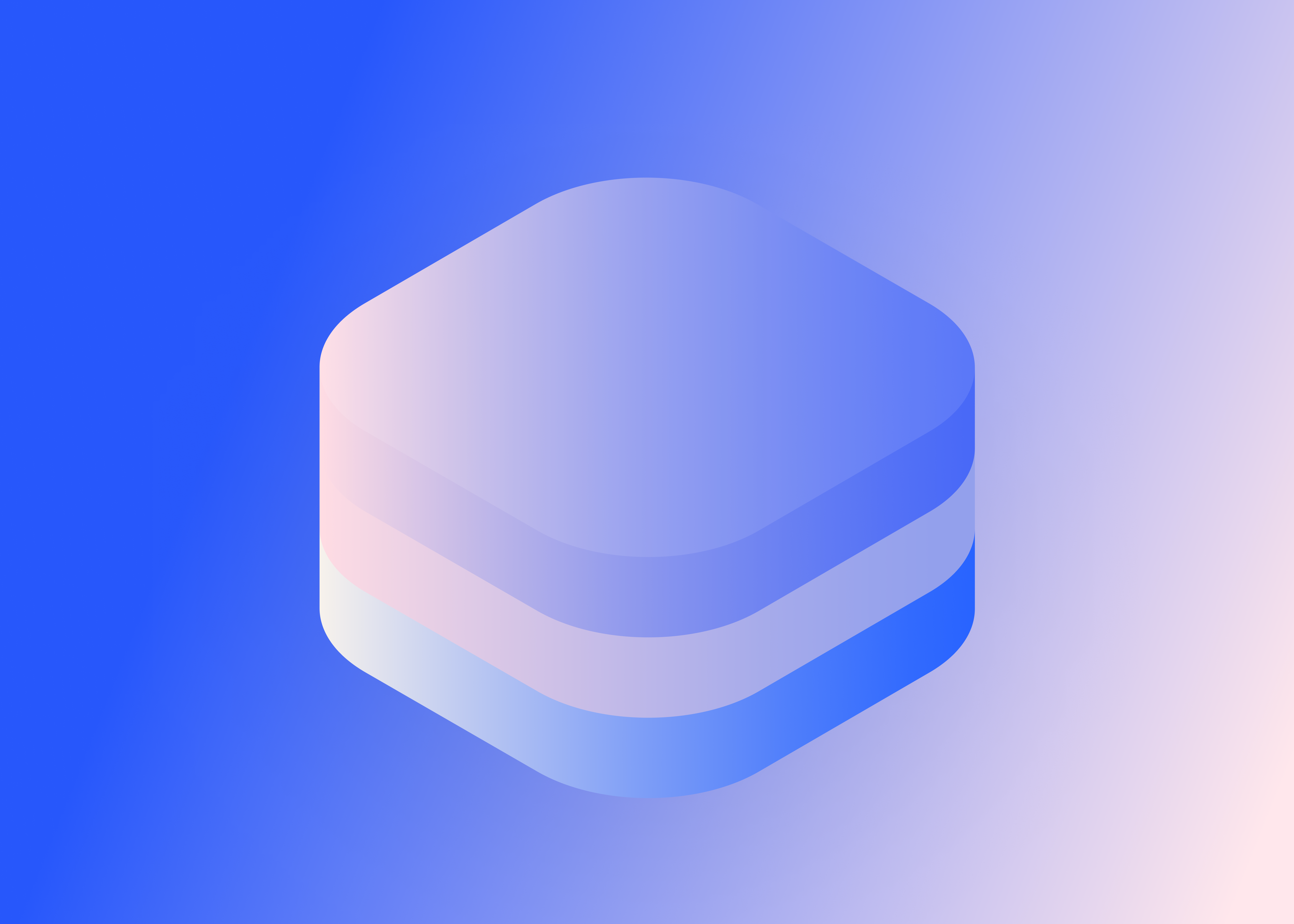 An isometric illustration of three rounded 3D layers stacked vertically against a soft blue gradient background. The stacked blocks represent the three levels of maturity in a high-performance, sustainable retail media program, styled with blue and lavender gradients.