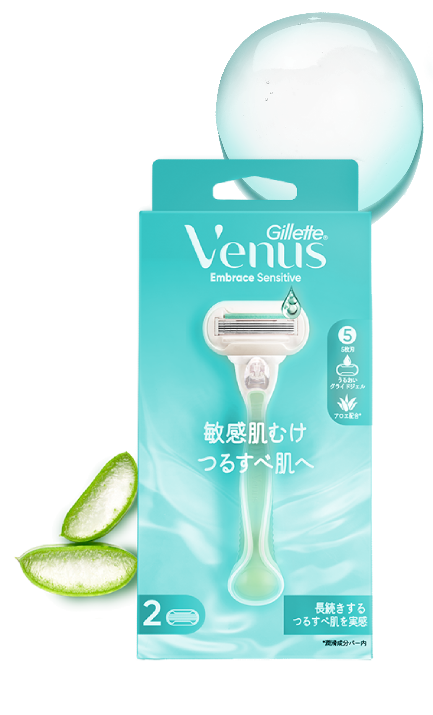 つるすべ肌へ 敏感肌むけ女性用カミソリ（替刃式）Venus JP