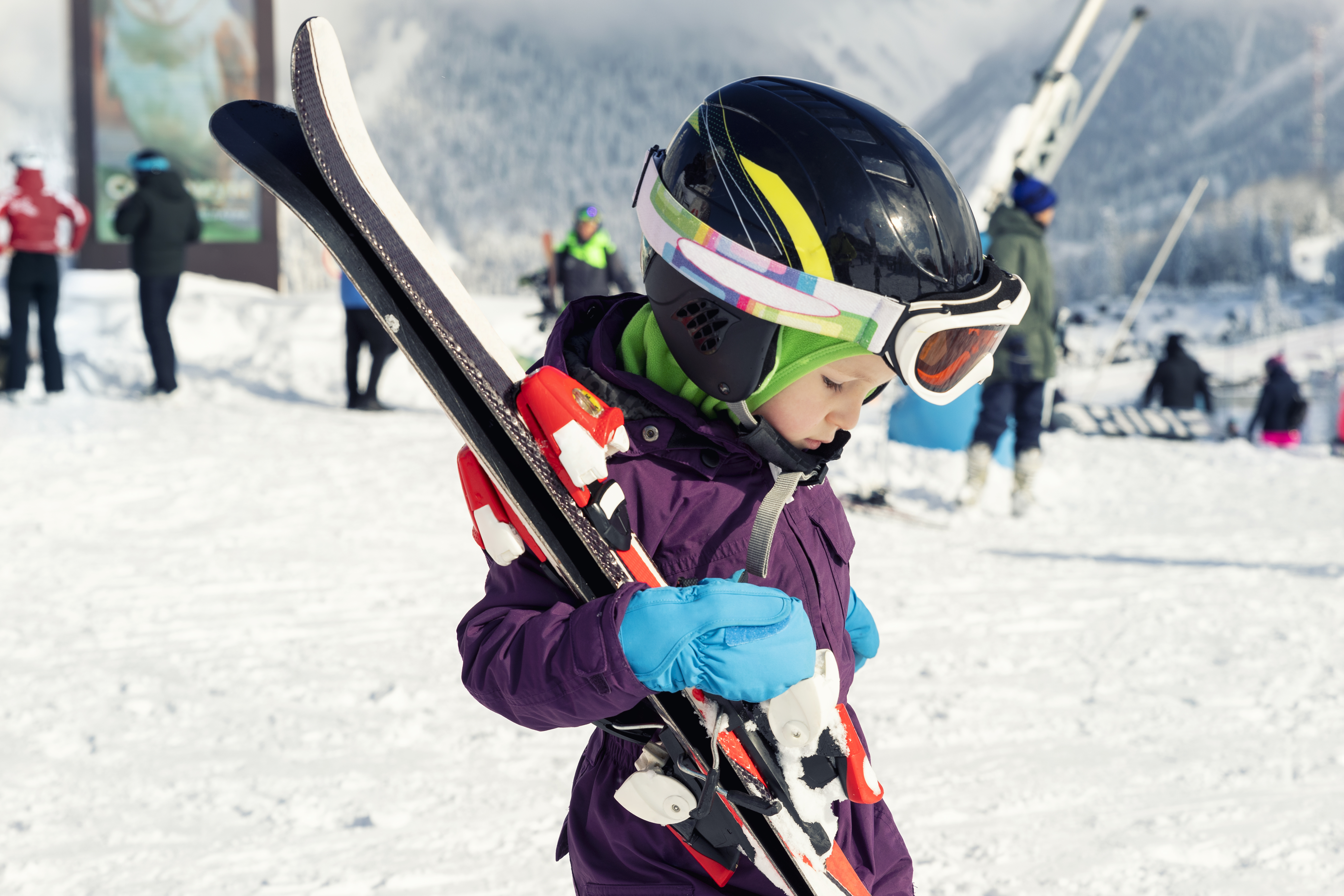 Ski Enfant Ancien Hiverna – Bleu – Fabrication Française – Taille Moins De 80 Cm
