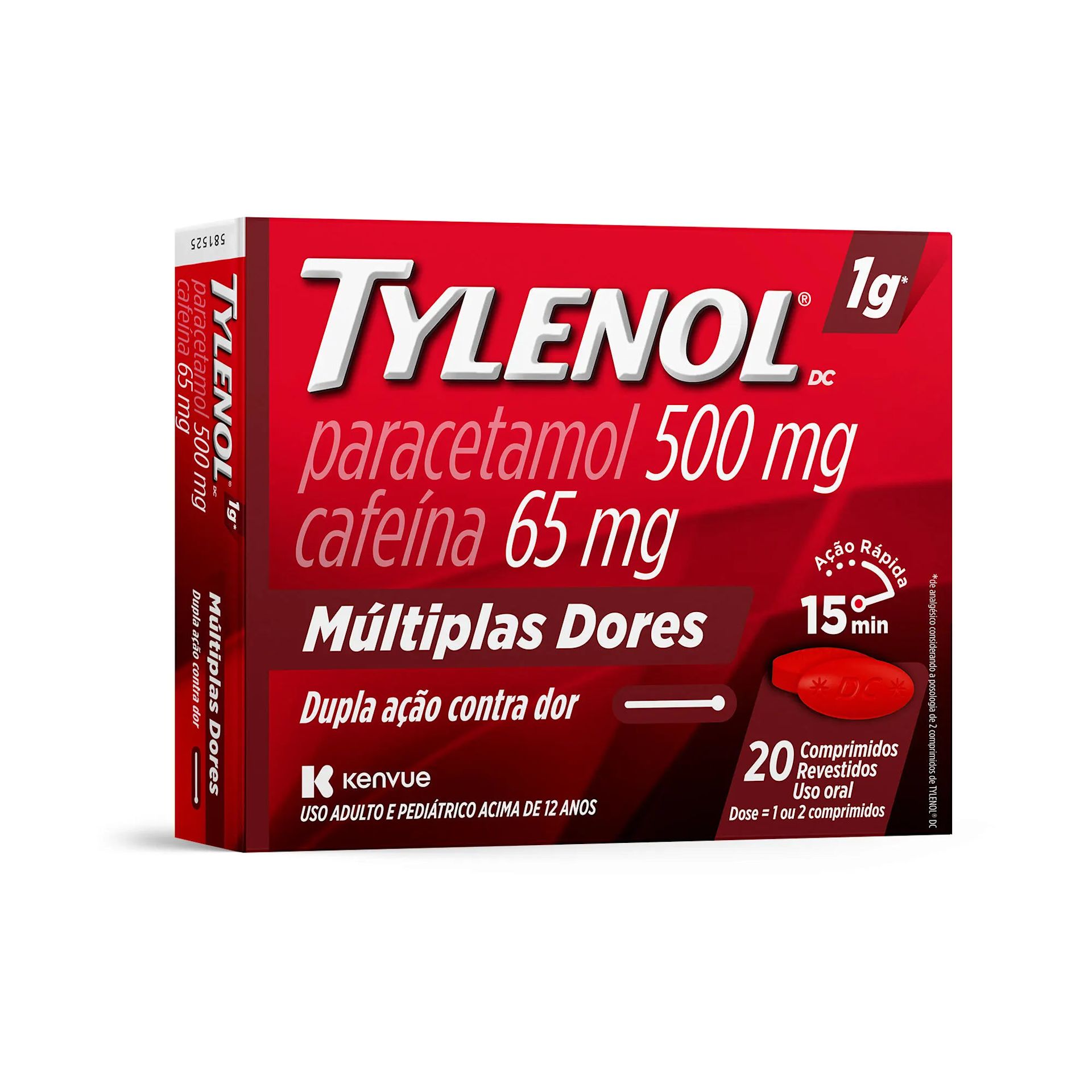 TYLENOL®  DC MÚLTIPLAS DORES DUPLA AÇÃO CONTRA A DOR 1G*