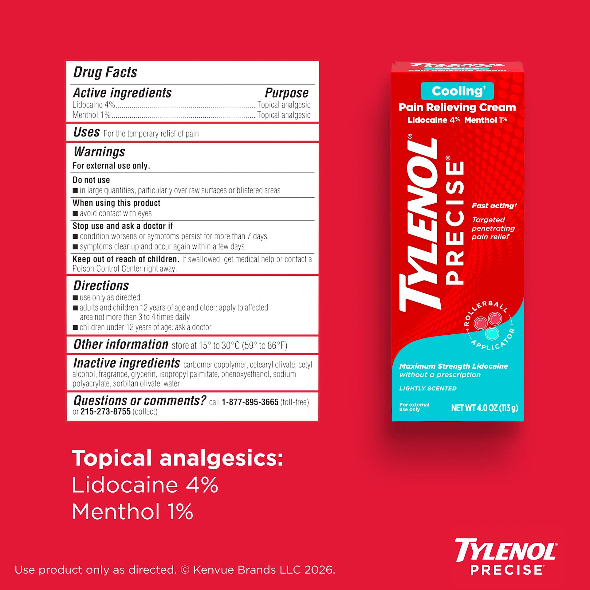TYLENOL® PRECISE® Cooling Pain Relieving Cream