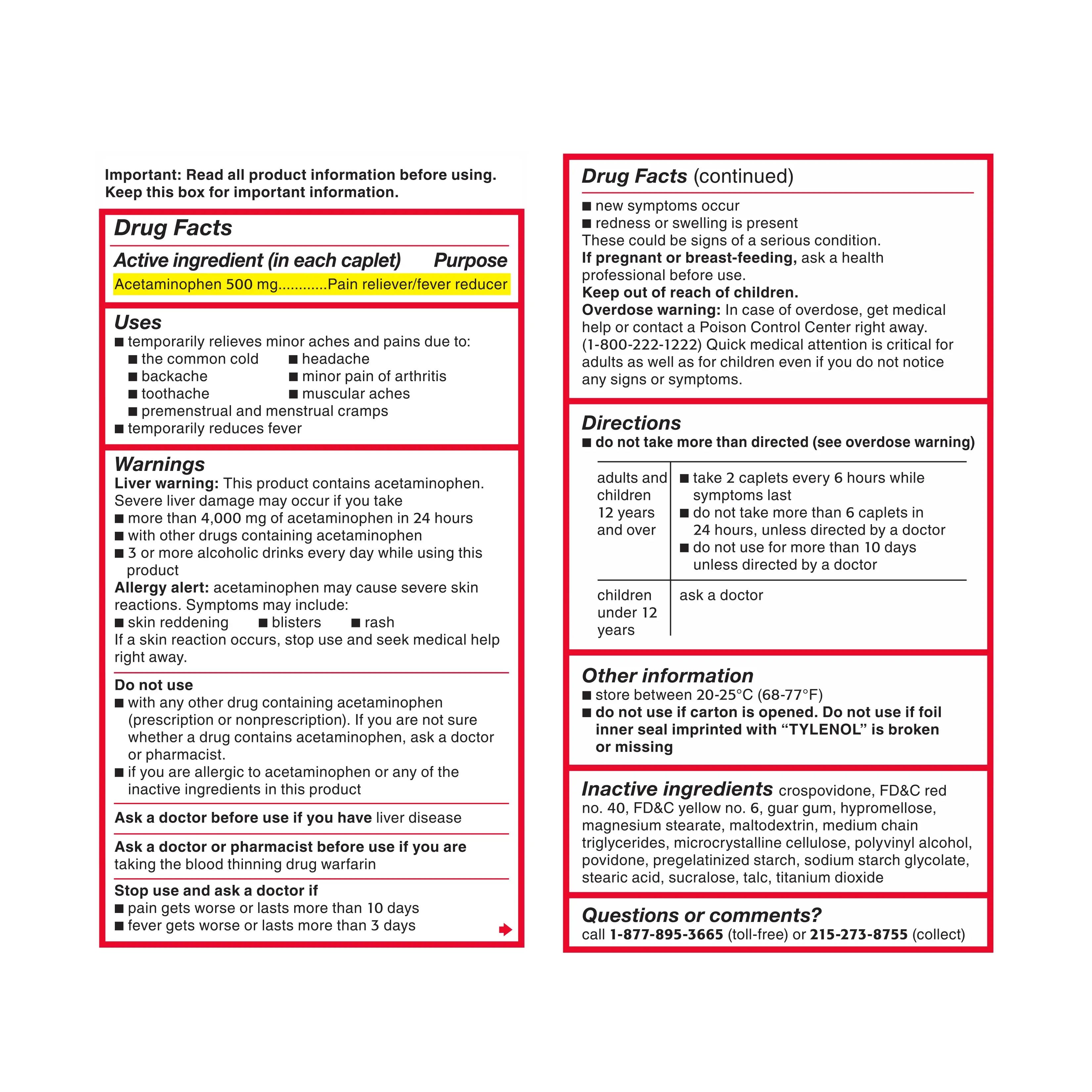 TYLENOL® Easy to Swallow Caplets for Fast Pain Relief