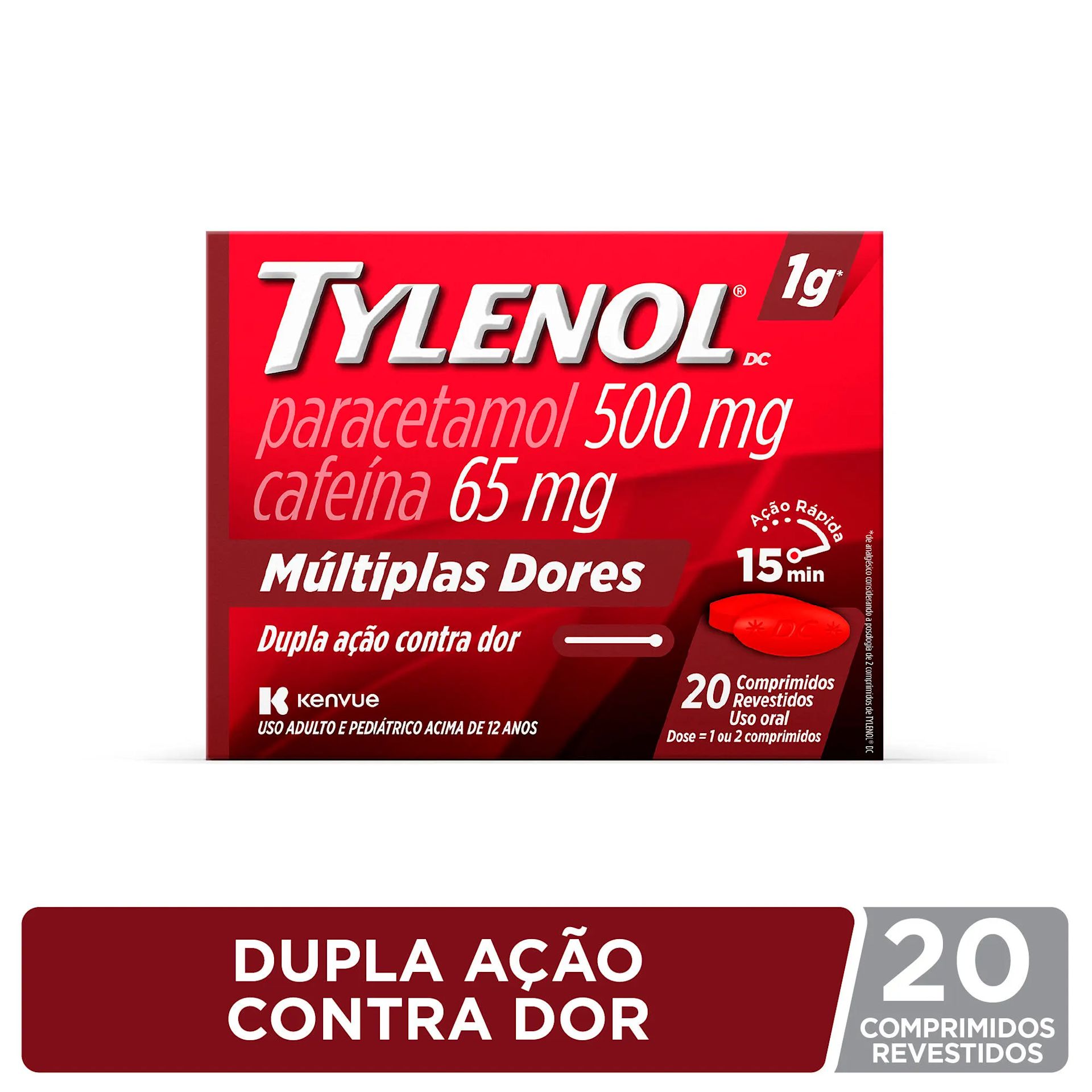 TYLENOL®  DC MÚLTIPLAS DORES DUPLA AÇÃO CONTRA A DOR 1G - IMG 1 - br
