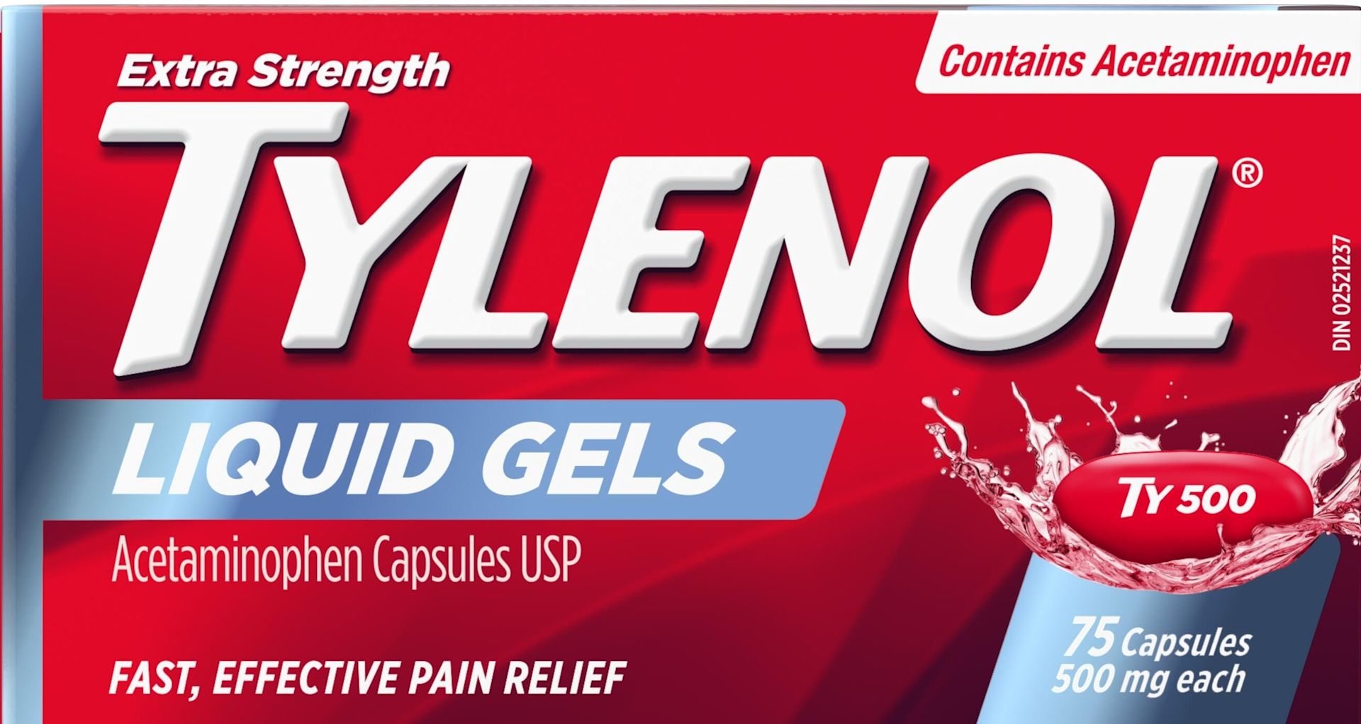 front shot of Tylenol® Extra Strength Liquid Gels, 75ct bottle