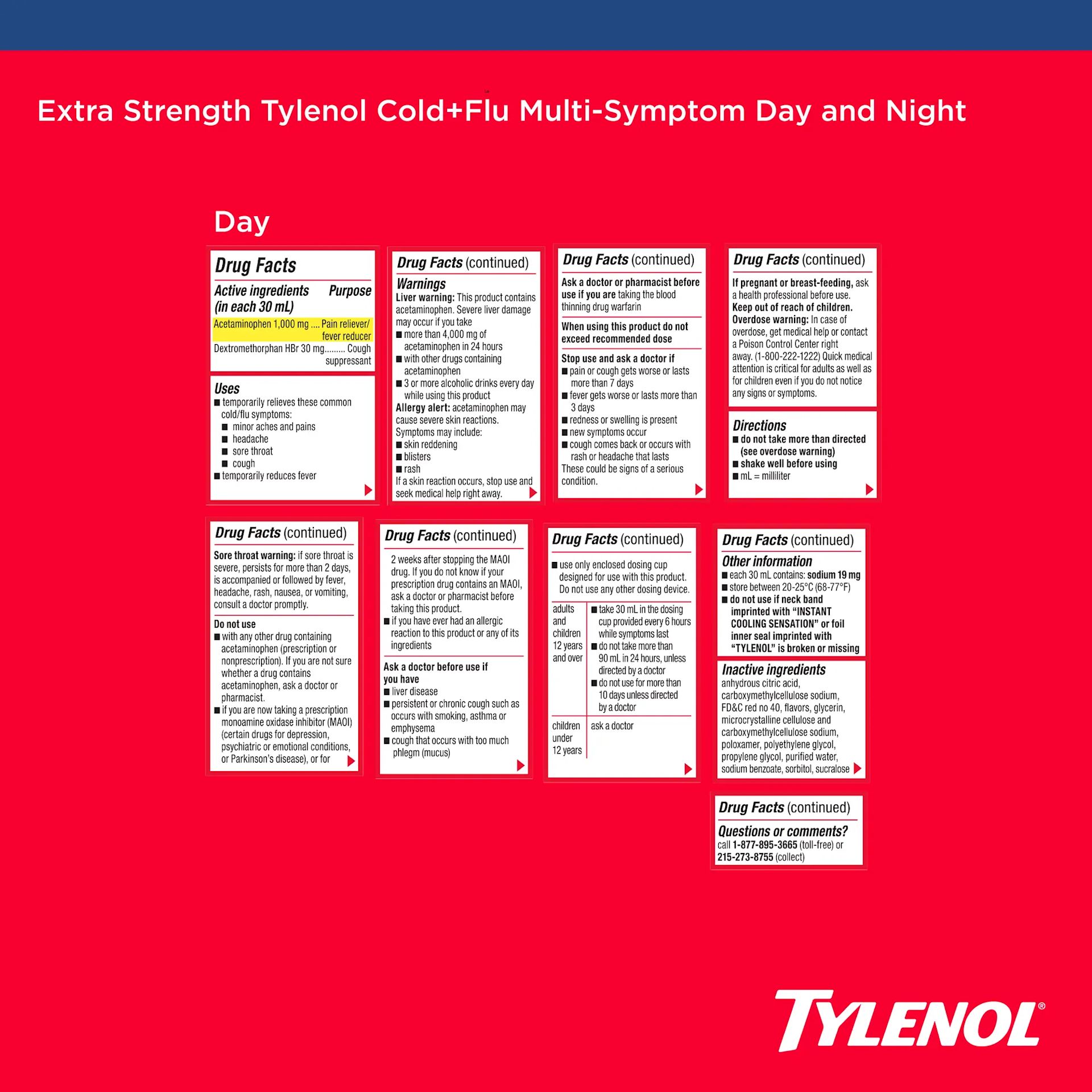 Extra Strength TYLENOL® Cold + Flu Multi-Symptom Relief Value Combo Pack
