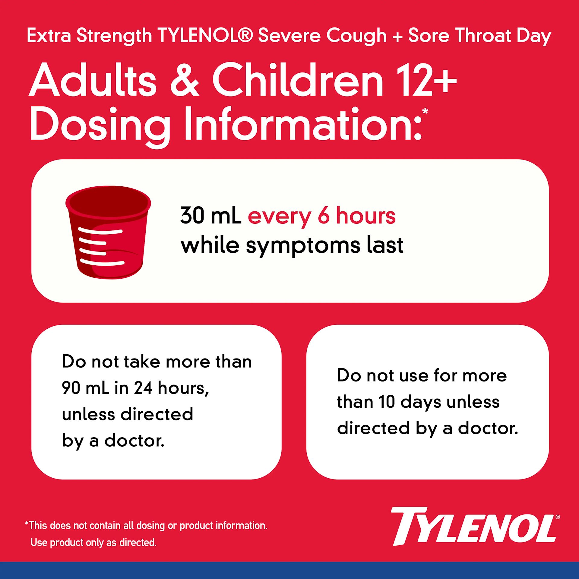 TYLENOL® Extra Strength Cold + Flu Multi-Symptom Daytime Liquid