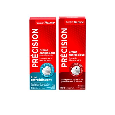 Crèmes analgésiques TYLENOL® Precise – Sensation de fraîcheur, et Sans parfum