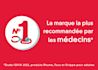 Logo numéro un avec l’image d’un stéthoscope et de la revendication : Tylenol La marque de produits pour le rhume, la toux et la grippe pour adultes la plus recommandée par les médecins. 