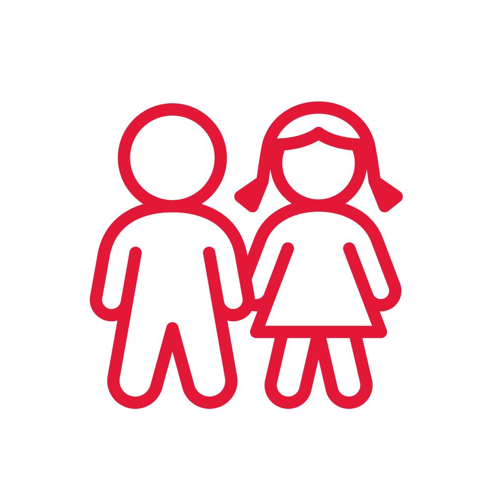 Ages 2 – 11 years old: