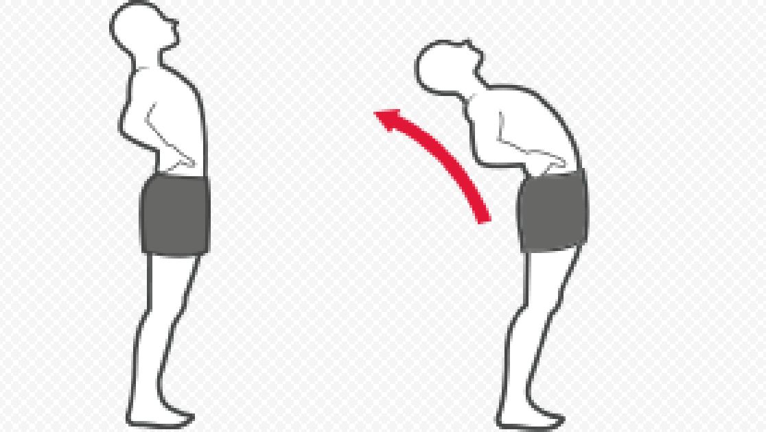 Graphic demonstrating a lower back stretch