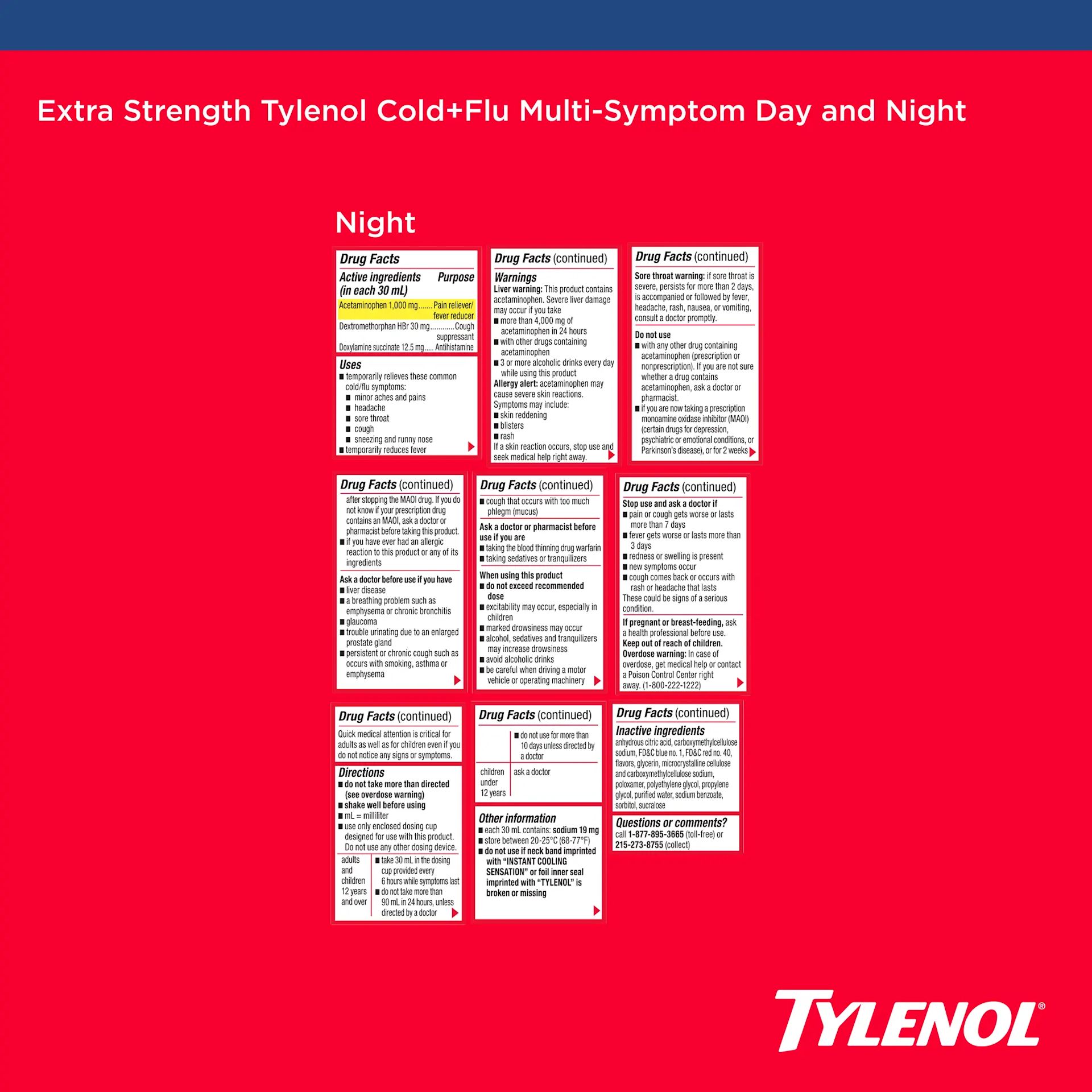 Extra Strength TYLENOL® Cold + Flu Multi-Symptom Relief Value Combo Pack
