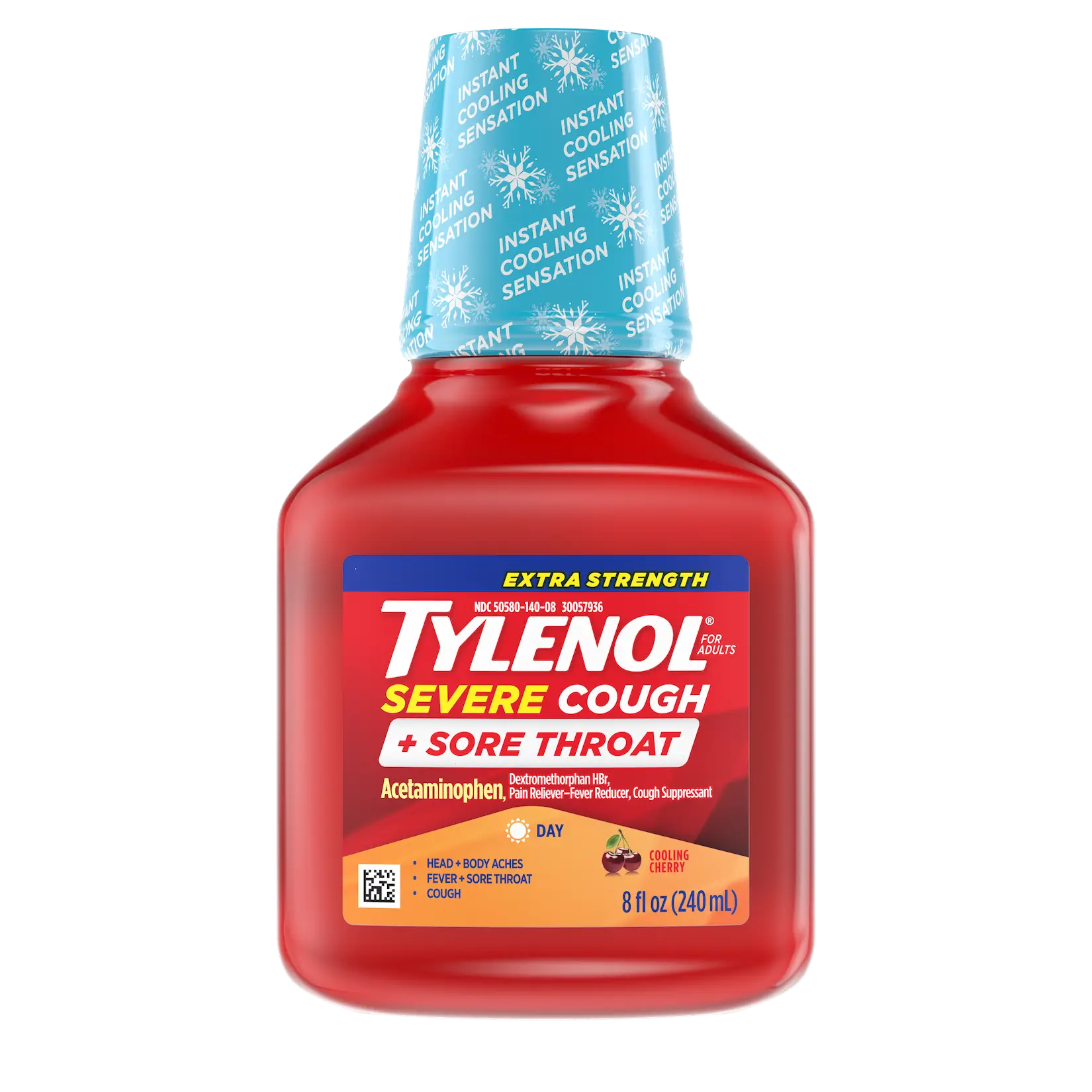 TYLENOL® Extra Strength Severe Cough + Sore Throat Day Liquid