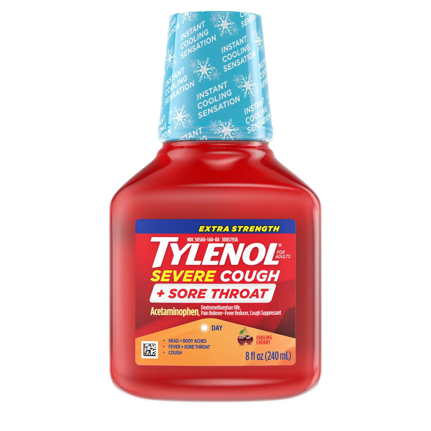 TYLENOL® Extra Strength Severe Cough + Sore Throat Day Liquid