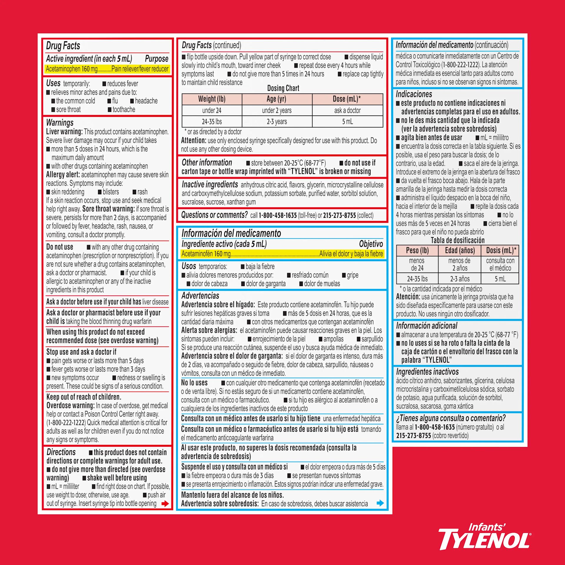 Infants' TYLENOL® Dye Free Oral Suspension
