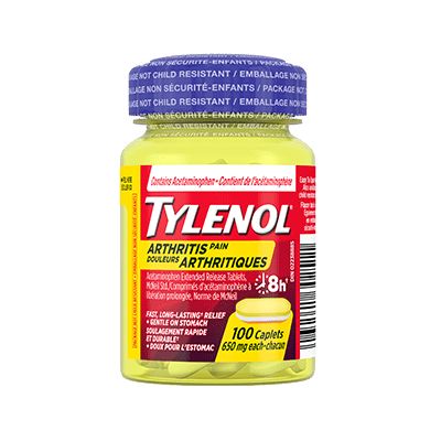 Bottle of TYLENOL® Arthritis Pain Caplets, 100 count, 650 mg each