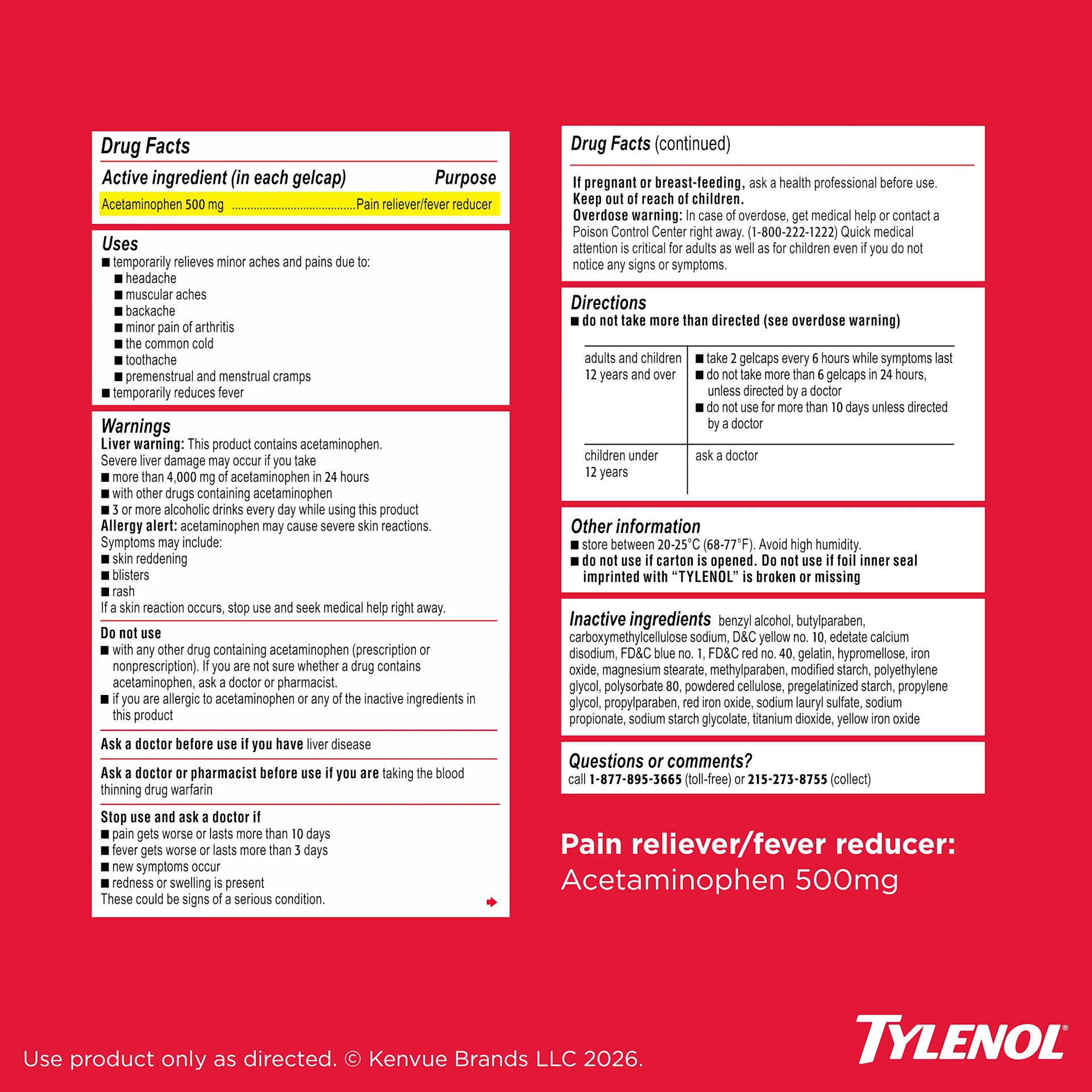 TYLENOL® Extra Strength Rapid Release Gels