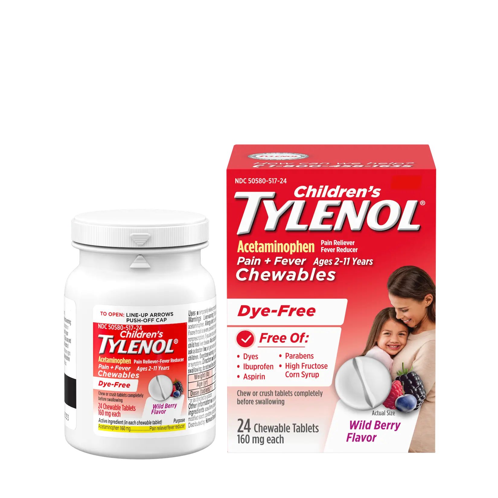 Children's TYLENOL® Chewables Dye Free