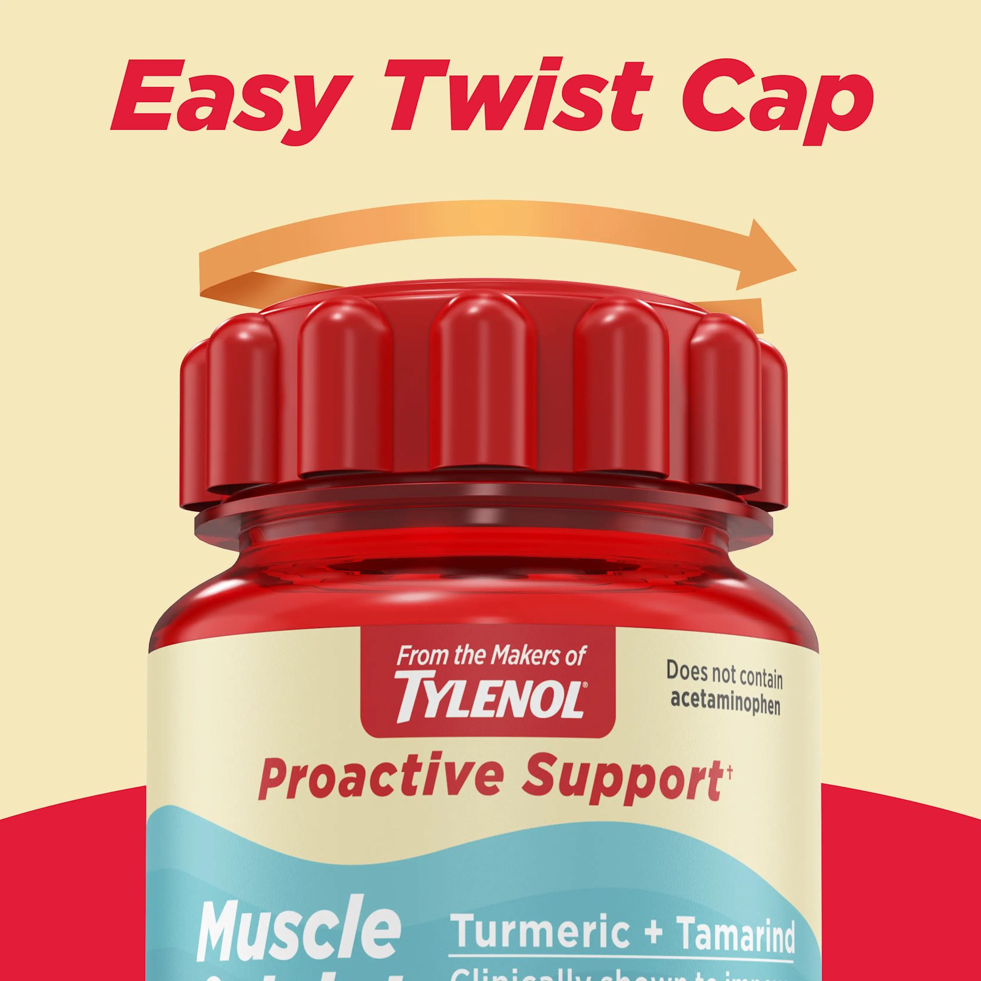 Twist Cap Stress TYLENOL® Proactive Support* Muscle & Joint + Stress
