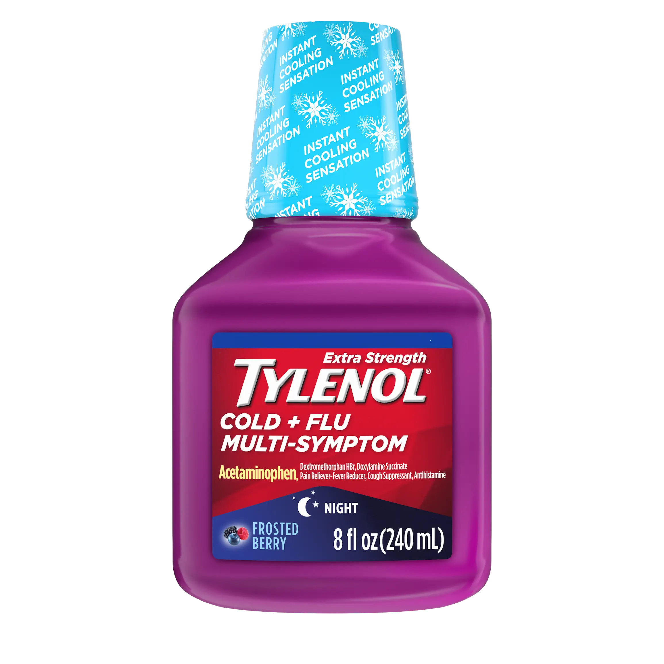 TYLENOL® Extra Strength Cold + Flu Multi-Symptom Night Liquid
