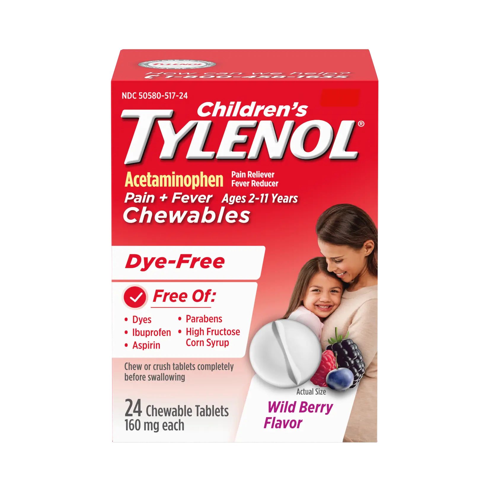 Children's TYLENOL® Chewables Dye Free