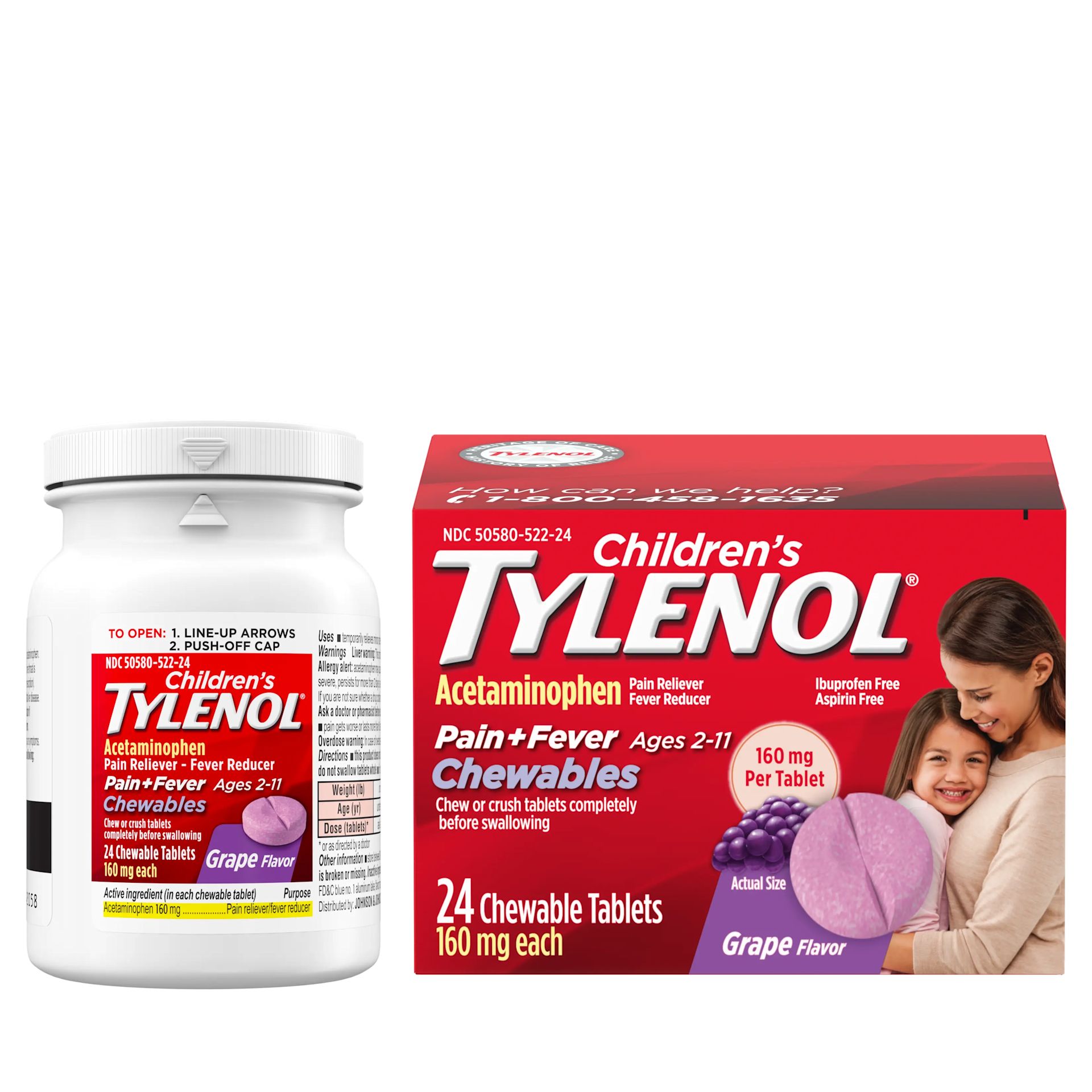 Children's Tylenol® chewable grape flavor