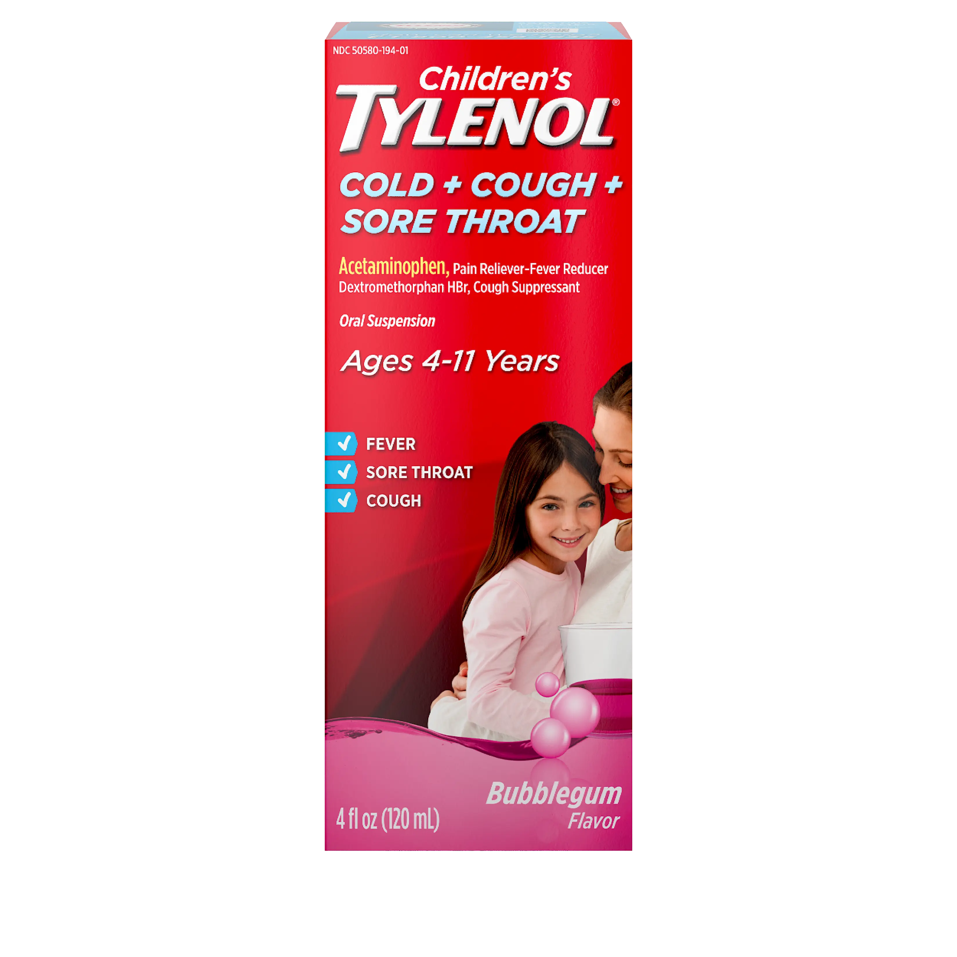 Children’s TYLENOL® Cold + Cough + Sore Throat Oral Suspension