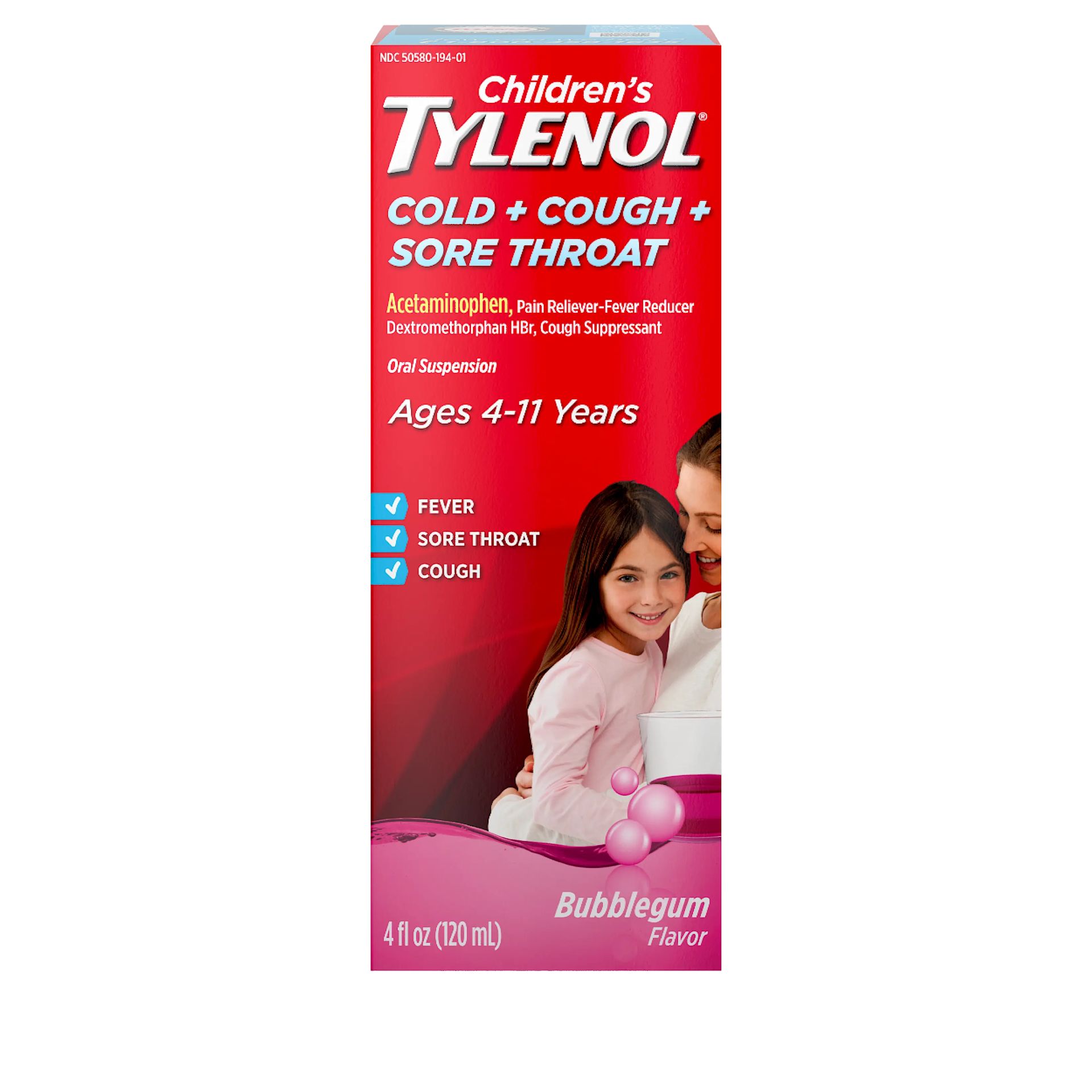 Children's Tylenol® Cold + Cough + Sore Throat