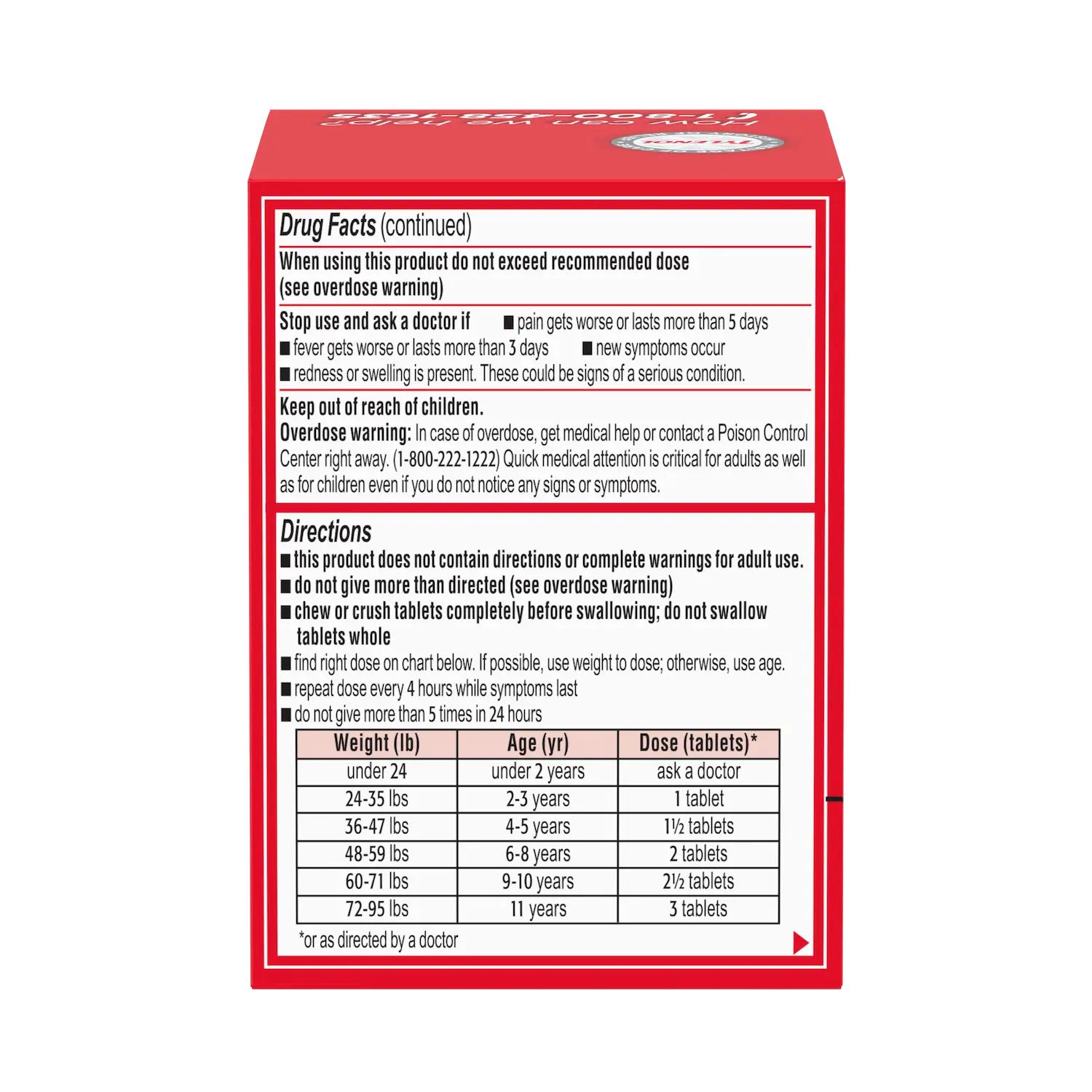 Children's TYLENOL® Chewables Dye Free