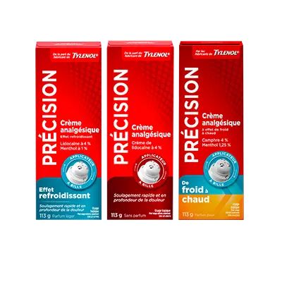 Crèmes analgésiques TYLENOL® Precise – Sensation de fraîcheur, et Sans parfum