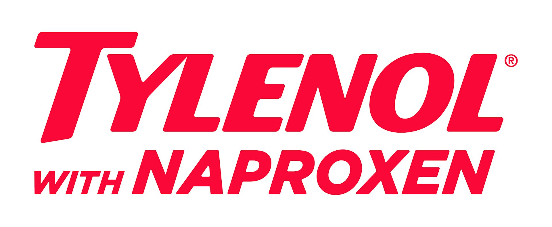 TYLENOL® with Naproxen Logo Red on White